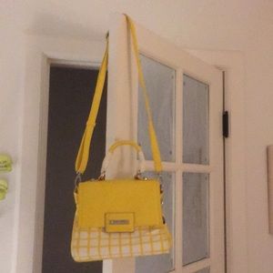 Bulaggi yellow grid crossbody purse